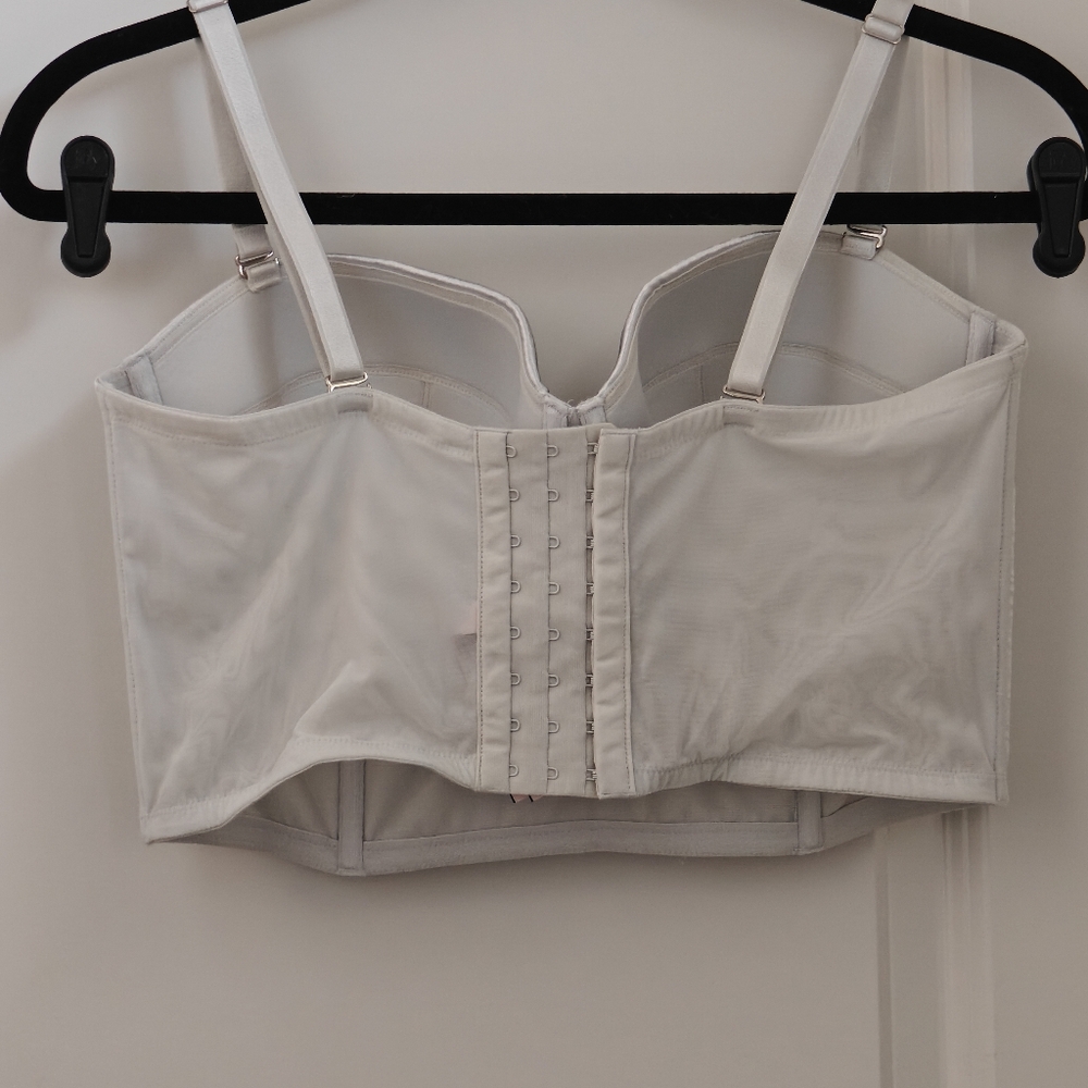 Victoria's Secret Dream Angels strapless Silver bustier long line satin 38D - Picture 4 of 9